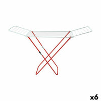 Faltbarer Wäscheständer Supernet Weiß Rot 127 x 50 x 2 cm (6 Stück)