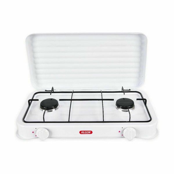Gaskocher Algon mit Deckel Weiß 4400 W 55 x 7 x 32 cm (2 Stück)