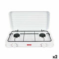 Gaskocher Algon mit Deckel Weiß 4400 W 55 x 7 x 32 cm (2 Stück)