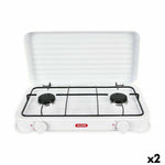 Gaskocher Algon mit Deckel Weiß 4400 W 55 x 7 x 32 cm (2 Stück)