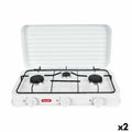 Gaskocher Algon mit Deckel Weiß 5400 W 55 x 7 x 32 cm (2 Stück)