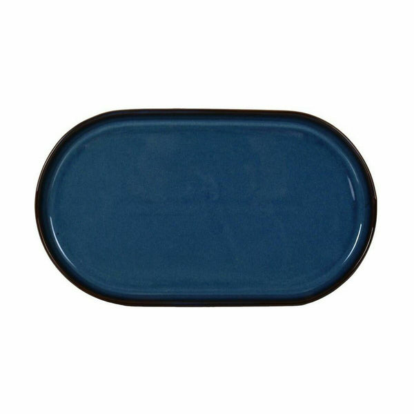 Tablett für Snacks La Mediterránea Chester Blau Oval 30,5 x 17,5 x 2,8 cm (8 Stück)