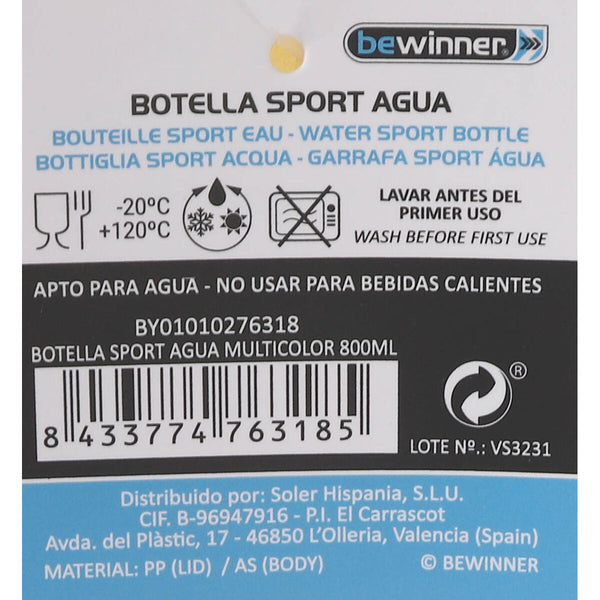 Wasserflasche Bewinner Bunt 800 ml 7,5 x 23,5 cm (12 Stück)