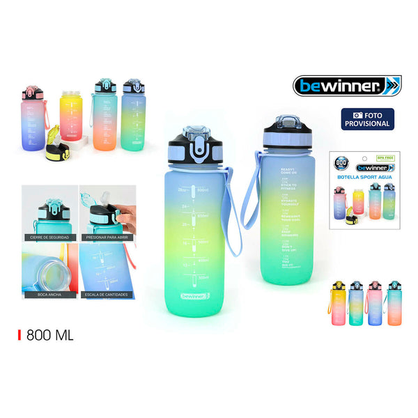 Wasserflasche Bewinner Bunt 800 ml 7,5 x 23,5 cm (12 Stück)