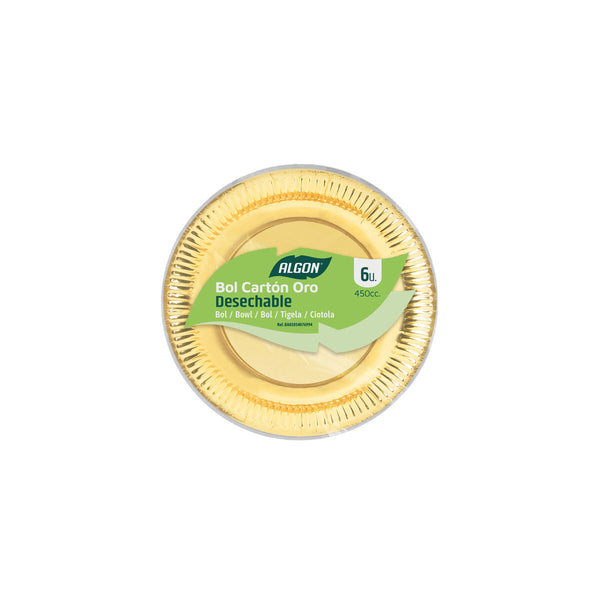 Geschirr-Set Algon Gold 450 ml 6 Stücke (18 Stück)