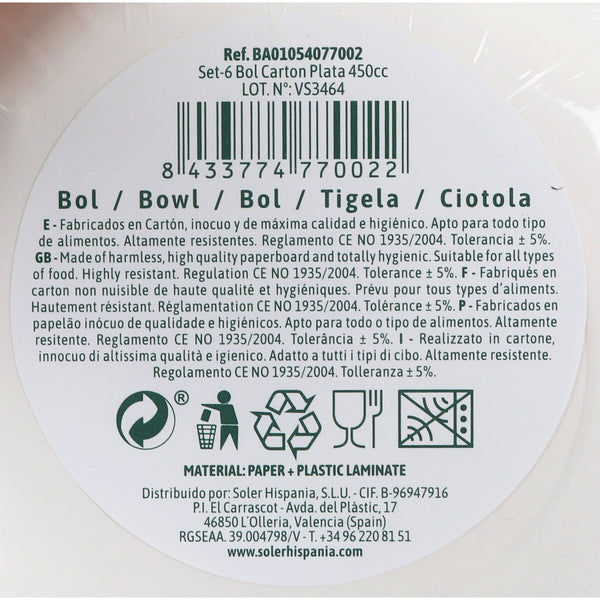 Geschirr-Set Algon Silberfarben 450 ml 6 Stücke (18 Stück)