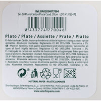 Geschirr-Set Algon Silberfarben 20 cm 20 x 2 cm 10 Stücke (18 Stück)