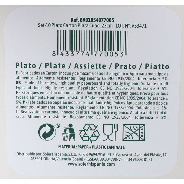 Geschirr-Set Algon Silberfarben 23 cm 10 Stücke (18 Stück)