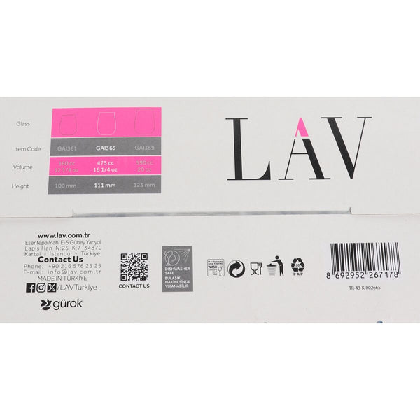 Gläserset LAV GAIA 4 Stücke (6 Stück)