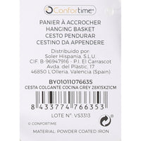 Mehrzweckkorb Confortime Grau Metall 28 x 15 x 21 cm (12 Stück)