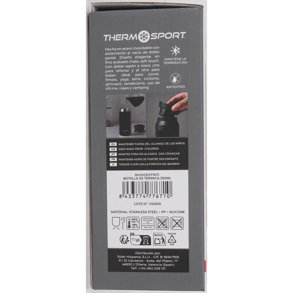 Wasserflasche ThermoSport Edelstahl 350 ml 0,35 L (8 Stück)