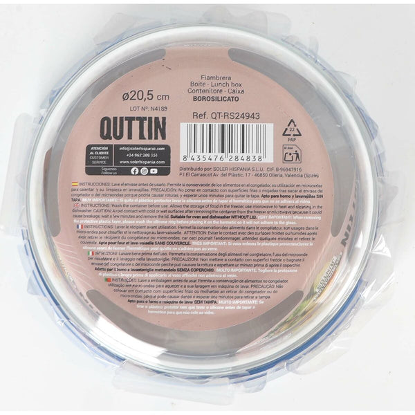 Lunchbox hermetisch Quttin Boho Durchsichtig 1,3 L (6 Stück)