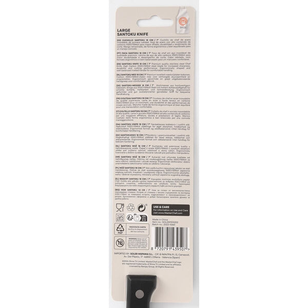 Küchenmesser MasterChef Schwarz Silberfarben 18 cm (18 Stück)