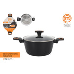 Topf mit Deckel MasterChef 24 cm 2,5 mm (4 Stück)