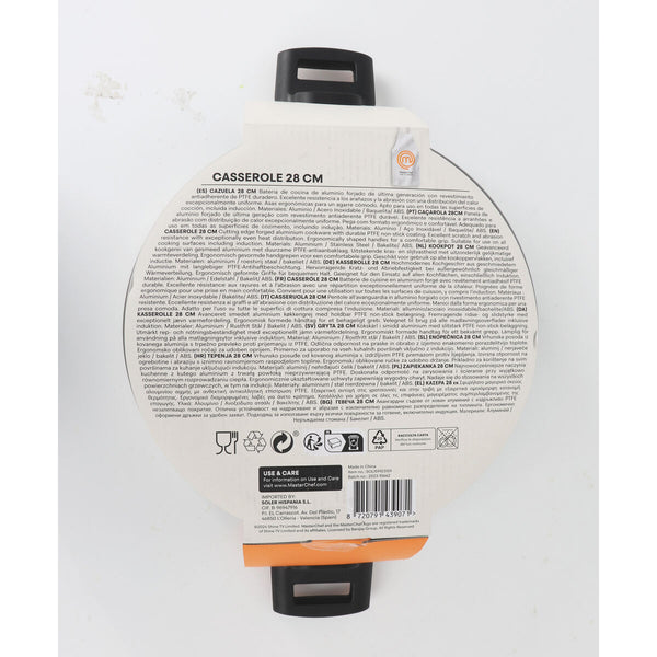 Topf mit Deckel MasterChef 28 cm 2,5 mm (4 Stück)