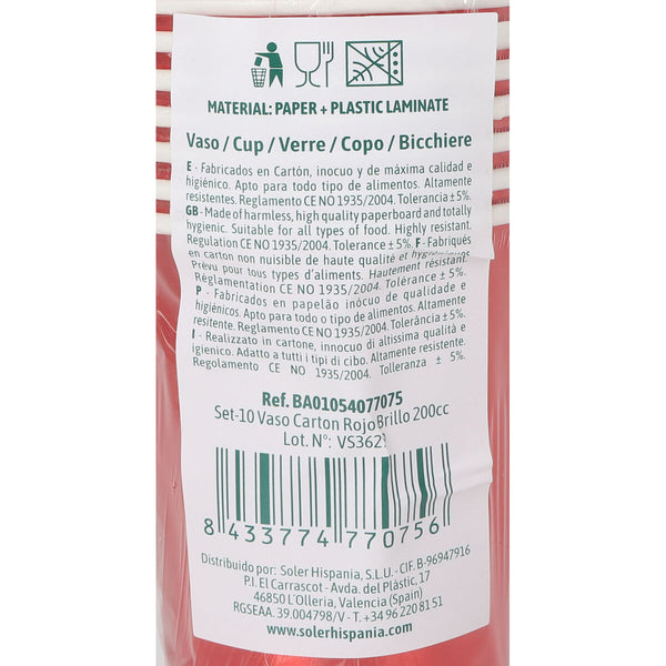 Gläserset Algon Rot 200 ml 10 Stücke (18 Stück)