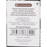 Mehrzweckkorb Confortime Metall 33,2 x 22,6 x 13,5 cm (10 Stück)