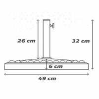 Fuß für Sonnenschirm Aktive 14 Kg Schwarz Stahl Polyesterharz 49 x 32 cm