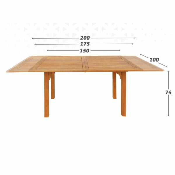 Asuziehbarer Tisch Aktive Akazienholz rechteckig 200 x 100 x 74 cm