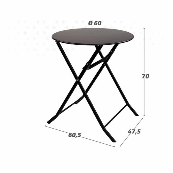 Table Klapptisch Aktive kreisförmig Schwarz Stahl 60 x 70 cm
