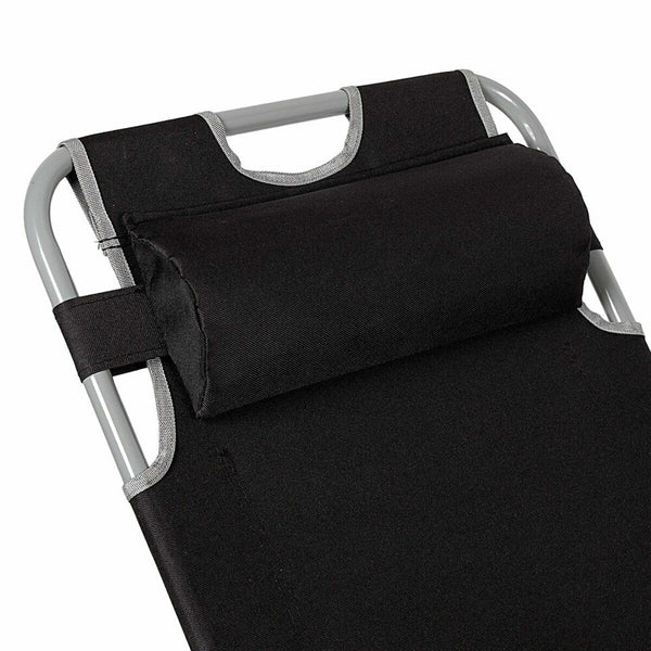 Liegestuhl Aktive Polyester 600D Stahl Schwarz 177 x 47 x 34 cm