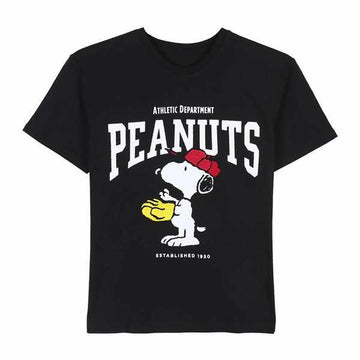 Herren Kurzarm-T-Shirt Snoopy Schwarz S