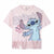 Kurzarm-T-Shirt für Kinder Stitch Blau Rosa