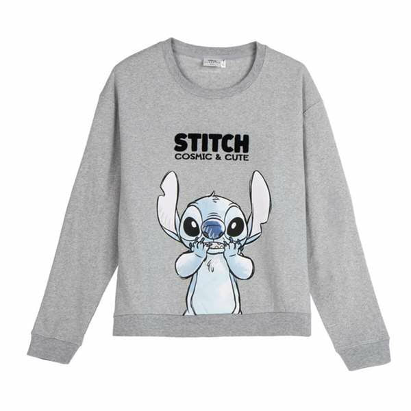 Damen Sweater ohne Kapuze Stitch Grau