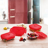 Lunchbox hermetisch Luminarc Pure Box 760 ml Rot Glas (6 Stück)
