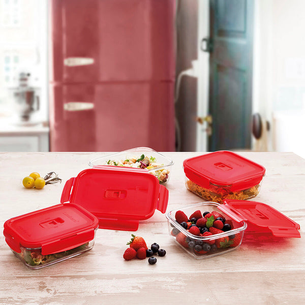 Lunchbox hermetisch Luminarc Pure Box 760 ml Rot Glas (6 Stück)