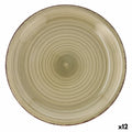 Flacher Teller Quid Vita Natura grün aus Keramik Ø 27 cm (12 Stück)