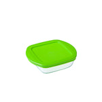 Viereckige Lunchbox mit Deckel Pyrex Cook & Store grün 1 L 20 x 17 x 5,5 cm Silikon Glas (6 Stück)