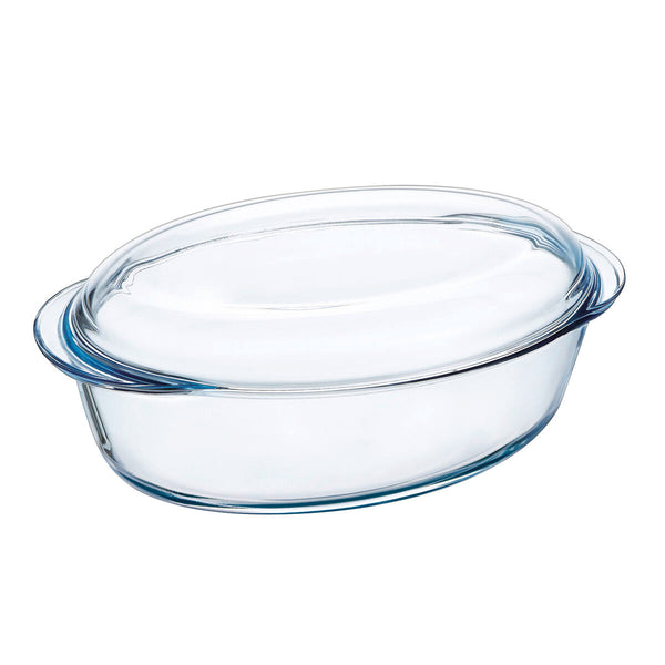 Ofenschüssel Pyrex Classic Vidrio Durchsichtig Glas 33 x 20 x 10 cm mit Deckel (3 Stück)