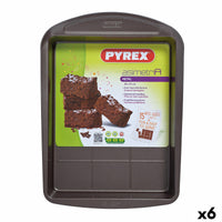 rechteckige Backform Pyrex Asimetria Schwarz Metall 28 x 22 cm rechteckig (6 Stück)