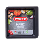 Backform Pyrex Magic karriert rechteckig Schwarz Metall 24 x 24 cm (6 Stück)