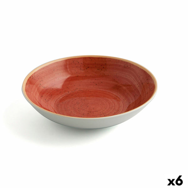 Suppenteller Ariane Terra aus Keramik Rot (Ø 21 cm) (6 Stück)