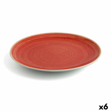 Flacher Teller Ariane Terra Rot aus Keramik Ø 31 cm (6 Stück)