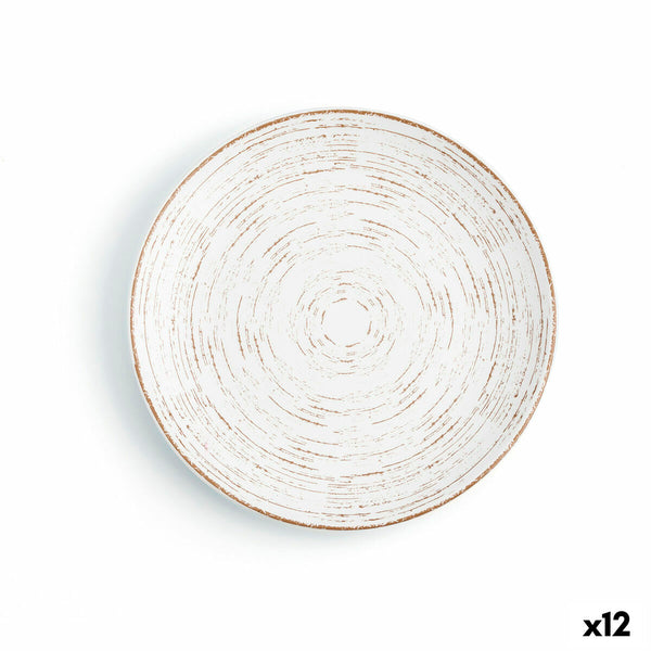 Flacher Teller Ariane Tornado White zweifarbig aus Keramik Ø 18 cm (12 Stück)