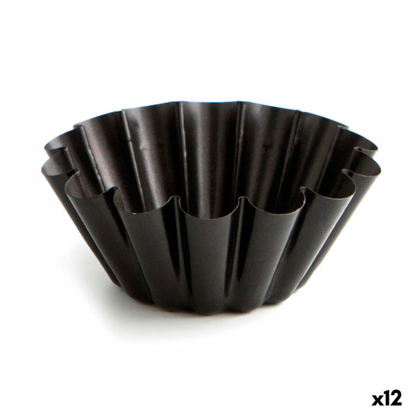 Puddingform Quid Sweet Grey Schwarz Metall (12 Stück)