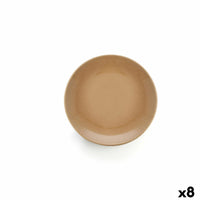Flacher Teller Anaflor Barro Anaflor Beige aus Keramik Steingut (8 Stück)