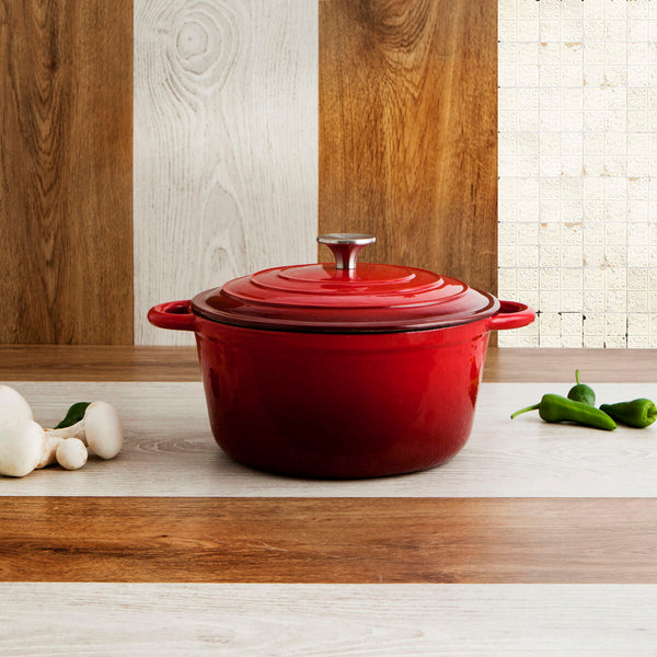 Topf mit Deckel Bidasoa Fierro Rot Ø 24 cm 3,7 L (2 Stück)