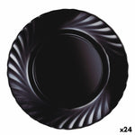 Flacher Teller Luminarc Trianon Black Schwarz Glas Ø 24,5 cm (24 Stück)