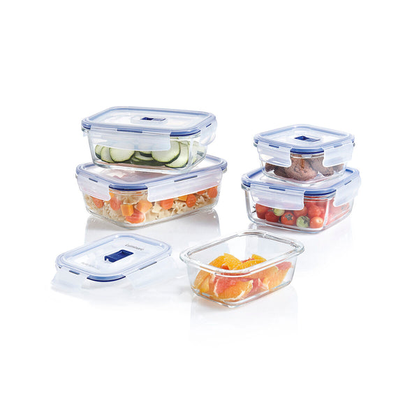 Lunchbox hermetisch Luminarc Pure Box Active 19 x 13 cm 1,22 L zweifarbig Glas (6 Stück)