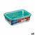 Rechteckige Lunchbox mit Deckel Luminarc Keep'n Lagon 16 x 11,3 x 6 cm türkis 820 ml Glas (6 Stück)