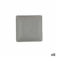 Flacher Teller Bidasoa Gio Schwarz Kunststoff 18 x 18 cm (12 Stück)