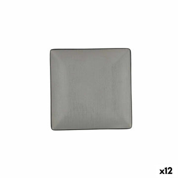 Flacher Teller Bidasoa Gio Schwarz Kunststoff 18 x 18 cm (12 Stück)