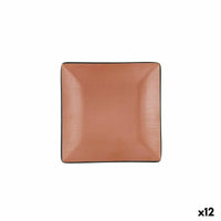 Flacher Teller Bidasoa Gio Braun Kunststoff 18 x 18 cm (12 Stück)