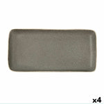 Schale Bidasoa Gio Grau aus Keramik 28 x 14 cm rechteckig (4 Stück)