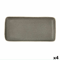 Schale Bidasoa Gio Grau aus Keramik 28 x 14 cm rechteckig (4 Stück)