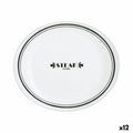 Flacher Teller Luminarc Friends Time Bistr Weiß/Schwarz Glas Ø 30 cm Fleisch (12 Stück)